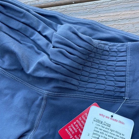 Lululemon Cobra Crop Leggings Size 4 NWT Coal - Picture 3 of 5